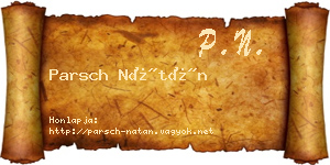 Parsch Nátán névjegykártya